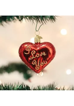 New 🎁 Old World 🎁 Christmas Glass Blown Ornament (#30021) I Love You Heart, 2.75" 🥰 -Old World Christmas Shop Belk 3879