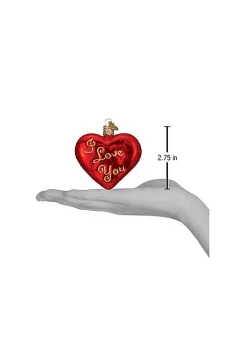 New 🎁 Old World 🎁 Christmas Glass Blown Ornament (#30021) I Love You Heart, 2.75" 🥰 -Old World Christmas Shop Belk 3880