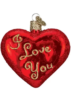 New 🎁 Old World 🎁 Christmas Glass Blown Ornament (#30021) I Love You Heart, 2.75" 🥰 -Old World Christmas Shop Belk 3882