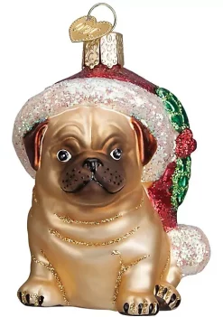 Cheapest 🧨 Old World 🔔 Christmas 12430 Glass Blown Holly Hat Pug Ornament 🧨 -Old World Christmas Shop Belk 3917