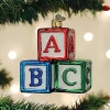 Promo 🔥 Old World 🎄 Christmas (#44161) ABC Blocks Glassblown Ornament ⌛ -Old World Christmas Shop Belk 3937