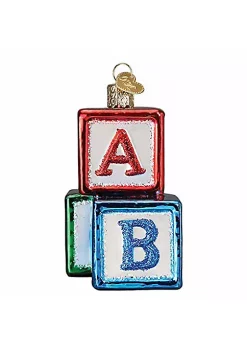 Promo 🔥 Old World 🎄 Christmas (#44161) ABC Blocks Glassblown Ornament ⌛ -Old World Christmas Shop Belk 3939