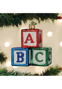 Promo 🔥 Old World 🎄 Christmas (#44161) ABC Blocks Glassblown Ornament ⌛ -Old World Christmas Shop Belk 3941