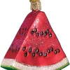 Cheapest 🔥 Old World ❄ Christmas Glass Blown Ornament (#28062) Watermelon Wedge, 3.25" 🌟