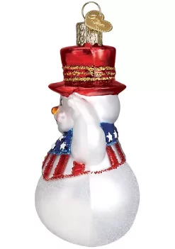 Buy 🔥 Old World ❄ Christmas Glass Blown Ornament (#24180) Patriotic Snowman, 3.5" ❤️ -Old World Christmas Shop Belk 4187