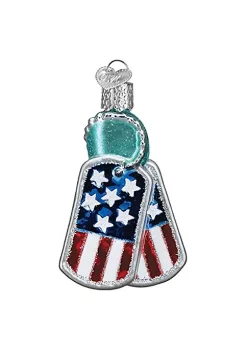 New ⭐ Old World 🎁 Christmas Ornaments Military Tags Glass Blown Ornaments for 🎁 Christmas Tree 👍 -Old World Christmas Shop Belk 4233
