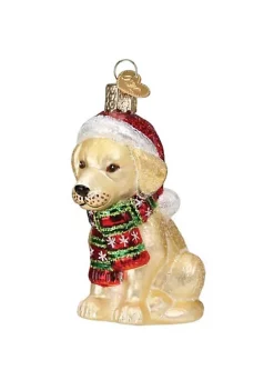 Best Pirce 🔥 Old World 🔔 Christmas Holiday Yellow Labrador Puppy Glass Blown Ornament for 🔔 Christmas Tree 🌟