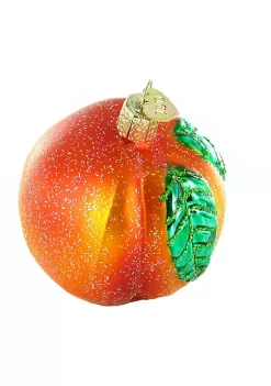 Hot Sale 🛒 Old World 🎁 Christmas Peach Glass Blown Hanging 🎁 Christmas Ornament ✔️ -Old World Christmas Shop Belk 4339