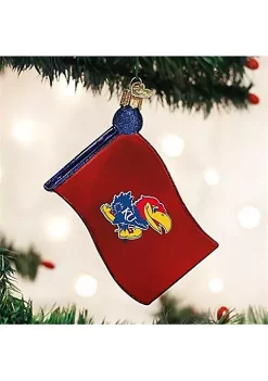 New 🎁 Old World 🔔 Christmas University of Kansas Flag Glass Blown Ornament 👏 -Old World Christmas Shop Belk 4361