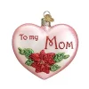 Budget 🥰 Old World 🎁 Christmas Collection- Glass Blown Ornament: Mom Heart 🔔 -Old World Christmas Shop Belk 4366