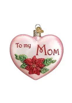 Budget 🥰 Old World 🎁 Christmas Collection- Glass Blown Ornament: Mom Heart 🔔 -Old World Christmas Shop Belk 4368