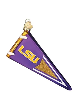 Cheap ⌛ Old World 🔔 Christmas Glass Blown Ornament (#60306) LSU Pennant, 5" 🎁