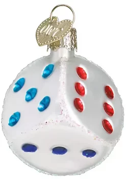 Budget 🧨 Old World 🎄 Christmas Vegas Baby Glass Blown Ornaments for 🎄 Christmas Tree, Dice 🎉