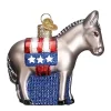 Budget 😍 Old World ❄ Christmas Political Gifts Glass Blown Ornaments Democratic Donkey 🤩