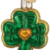 Best Pirce ⭐ Old World 🎁 Christmas 36115 Glass Blown Shamrock Ornament 🤩