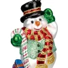 Deals 👏 Old World 🎅 Christmas Glass Blown 🍬 Candy Cane Snowman Hanging Ornament 😉 -Old World Christmas Shop Belk 465