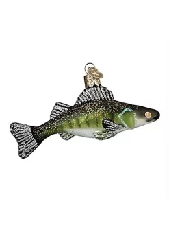 Best Sale 😉 Old World 🎅 Christmas Walleye Fish Glass Blown Ornament 👏