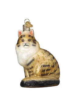 Brand new 🎁 Old World 🎄 Christmas Ornaments Maine Coon Cat Glass Blown Ornament (#12583) 👍 -Old World Christmas Shop Belk 512