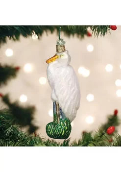 Cheap 🔔 Old World ❄ Christmas Bird ⌚ Watcher Collection Glass Blown Ornaments Great Egret 👍 -Old World Christmas Shop Belk 528