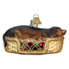 Hot Sale ✔️ Old World 🎁 Christmas Glass Blown Ornament, (#12595) Sleepy Dachshund, 3.75" 👏