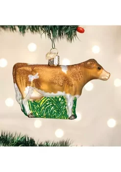 Best Sale ✨ Old World 🔔 Christmas Brown Dairy Cow Glass Blown Ornament for 🔔 Christmas Tree 🥰 -Old World Christmas Shop Belk 582