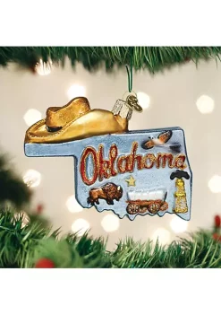 Budget 🛒 Old World 🔔 Christmas Glass Blown Tree Ornament, State of Oklahoma 🌟 -Old World Christmas Shop Belk 660