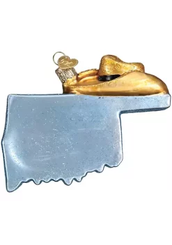 Budget 🛒 Old World 🔔 Christmas Glass Blown Tree Ornament, State of Oklahoma 🌟 -Old World Christmas Shop Belk 661