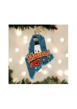 Discount 💯 Old World 🎄 Christmas State of Maine Glass Ornament 🎁 -Old World Christmas Shop Belk 736
