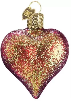 Coupon ⌛ Old World 🎁 Christmas 30003 Glass Blown Heart Assortment Ornament (Pack of 1) 🎁