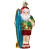 Best deal ✨ Old World 🎄 Christmas Glass Blown Tree Ornament, Surfer Santa ⌛ -Old World Christmas Shop Belk 861