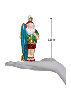 Best deal ✨ Old World 🎄 Christmas Glass Blown Tree Ornament, Surfer Santa ⌛ -Old World Christmas Shop Belk 863