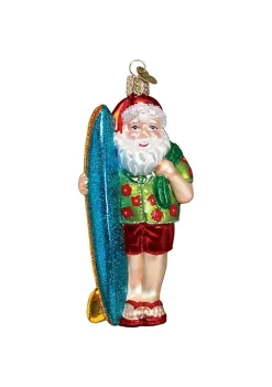 Best deal ✨ Old World 🎄 Christmas Glass Blown Tree Ornament, Surfer Santa ⌛ -Old World Christmas Shop Belk 865