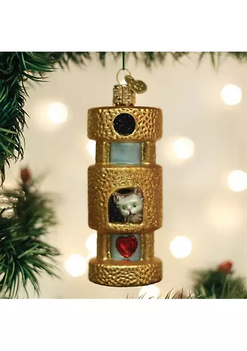 Best deal 🎁 Old World 🎄 Christmas Hanging Glass Tree Ornament, Cat Tower 💯 4 Best deal 🎁 Old World 🎄 Christmas Hanging Glass Tree Ornament, Cat Tower 💯 - Image 2