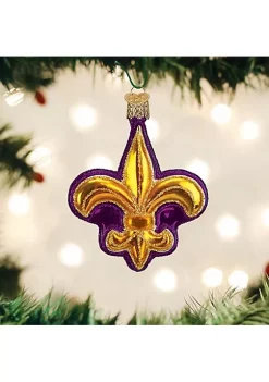 Brand new 👍 Old World 🎅 Christmas Glass Blown Tree Ornament, Purple Fleur-De-Lis 🎉 -Old World Christmas Shop Belk 902