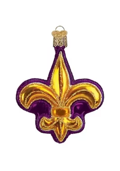 Brand new 👍 Old World 🎅 Christmas Glass Blown Tree Ornament, Purple Fleur-De-Lis 🎉 -Old World Christmas Shop Belk 905