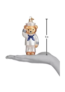 New ⌛ Old World 🎄 Christmas Hanging Glass Tree Ornament, Navy Bear 👏 -Old World Christmas Shop Belk 940