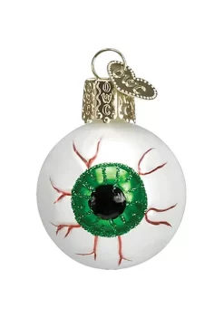 New 💯 Old World 🎄 Christmas Green Evil Eye Glass Blown Ornament, 🎄 Christmas Tree 👍