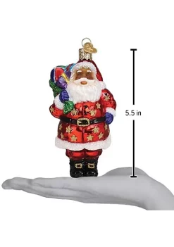 Best deal 🧨 Old World 🔔 Christmas Glass Blown Tree Ornament, Jolly African American Santa 🥰 -Old World Christmas Shop Belk 988
