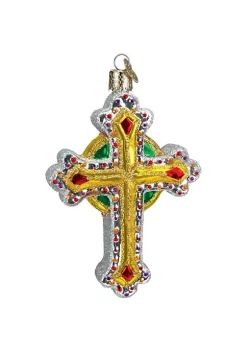 Cheap ❤️ Old World ❄ Christmas Glass Blown Tree Ornament, Jeweled Cross ⭐ -Old World Christmas Shop Belk 996